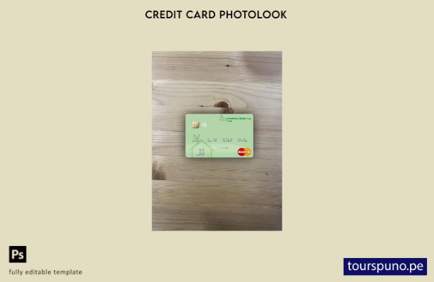 listo para imprimir plantilla frontal de aspecto fotográfico de mastercard de To